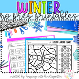 Winter No Prep Printables, January math + literacy, emerge
