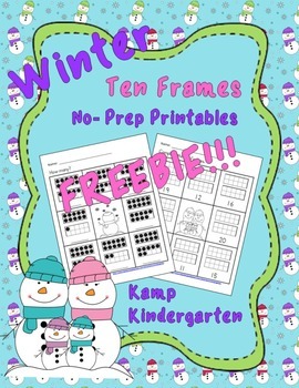 Preview of Winter No-Prep Printables Ten Frames FREEBIE (Quantities of 11 to 20)