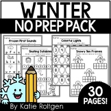 Winter No-Prep Printables for Kindergarten