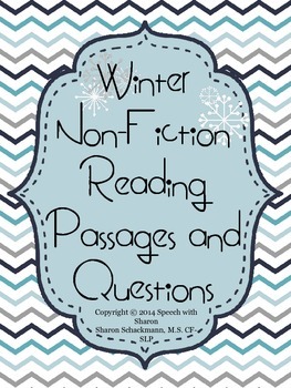 Preview of Winter Non-fiction Leveled Reading Passages and Questions