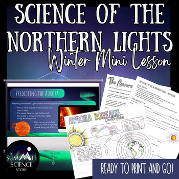 Preview of Winter Northern Lights Mini Lesson & Doodle Note Activity