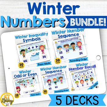 Preview of Winter Number Boom Cards Bundle