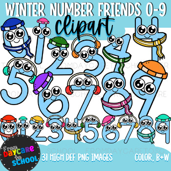 Preview of Winter Number Friends Clipart