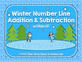 Winter Number Line Addition & Subtraction Within 10