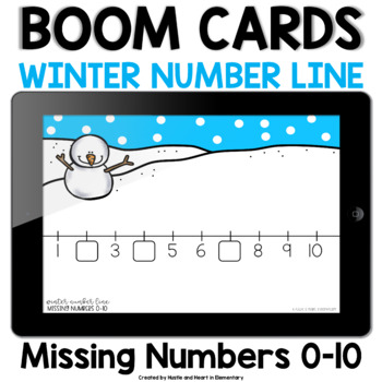 Preview of Winter Number Line | Missing Numbers 0-10 | BOOM Cards