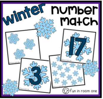 Preview of Winter Number Matching Cards (0-20)