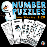 Number Puzzles (1-20)  Winter Theme