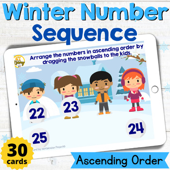 Preview of Winter Number Sequence Ascending Order Boom Cards