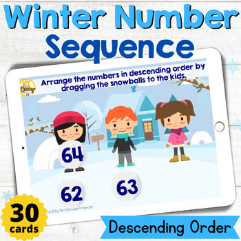 Preview of Winter Number Sequence Descending Order Boom Cards