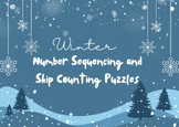 Winter Number Sequencing and Skip Counting Puzzle