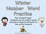 Winter Number Word Match- Kindergarten- Zero to Ten