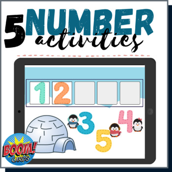 Preview of Winter Math Activities Boom Cards Distance Learning