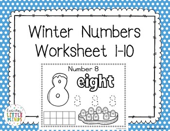 Winter Numbers Worksheet 1-10 by Enchanting Little Minds | TpT