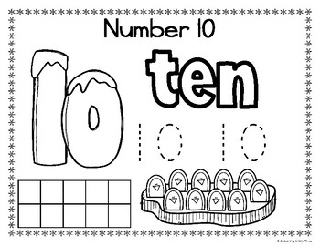 Winter Numbers Worksheet 1-10 by Enchanting Little Minds | TpT