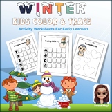 Winter - Numbers, and alphabetic for Kids Color and Trace 