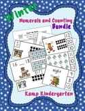 Winter Numerals and Counting Math Centers Bundle (Quantiti