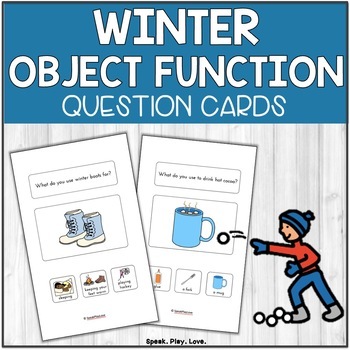 Preview of Winter Object Function Questions - December January February Speech Therapy