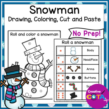 Preview of Occupational Therapy Winter Math Center Drawing Dice Activity Roll a Snowman