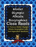 Winter Olympic Athlete Biographies Close Reads with Text-D