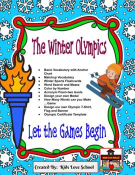 Winter Olympic Fun Package-ENGLISH Resource! Great for ESL Learners Too!