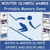 Winter Olympics Memory Game | Matching Card Activity