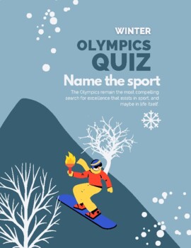 Preview of Winter Olympic Sports. Quiz. Vocabulary. Events. ESL. EFL. Sports. Assessment.