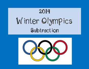 Preview of Winter Olympics Subtraction with Regrouping Task Flipchart