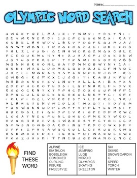 winter olympic word search 3 difficulties by roombop tpt
