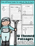 Winter Olympics 10 Closed Reading Leveled Passages 100% Common Core Aligned