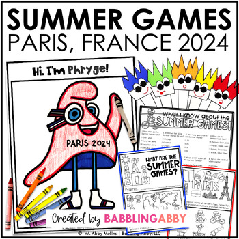 Preview of Summer Olympics 2024 Summer Games Paris Kindergarten, First Grade, Second Grade