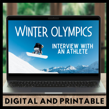 Preview of Winter Olympics! Athlete Interview Project Google Slides and Printable Bundle!