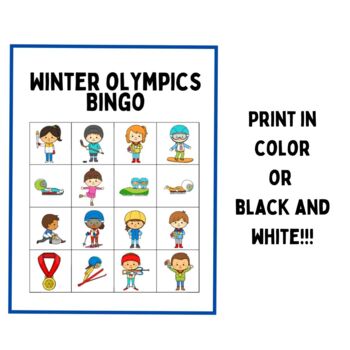 Winter Olympics Bingo by Red Rose Speechies | Teachers Pay Teachers