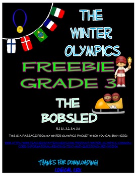 Preview of Winter Olympics Bobsled FREEBIE-3rd