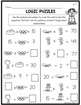 Olympic Math Worksheet First Grade