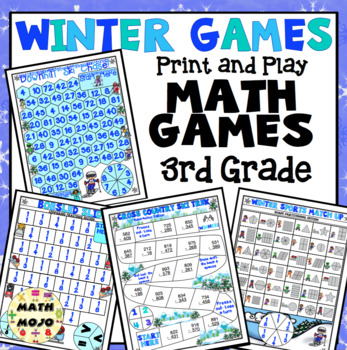 Preview of 3rd Grade Winter Math Games: 3rd Grade Winter Sports Math Games and Centers