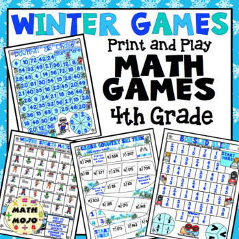 Preview of 4th Grade Winter Math Games: 4th Grade Winter Sports Math Games and Centers