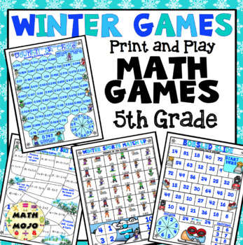 Preview of 5th Grade Winter Math Games: 5th Grade Winter Sports Math Games and Centers