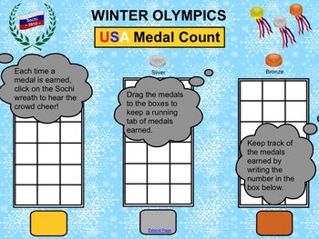 Preview of "Winter Olympics Medal Count" SMART Board Activity