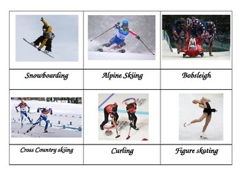 Preview of Winter Olympics Montessori Cards