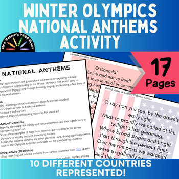 Preview of Winter Olympics - National Anthems Activity - Full Lesson + music playlists