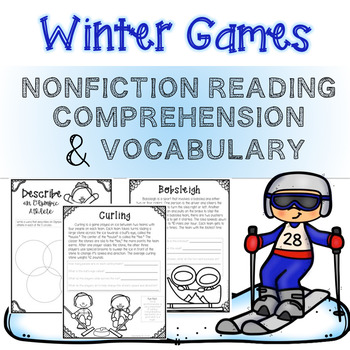 Preview of 2018 Winter Games NonFiction Reading Comprehension and Vocabulary