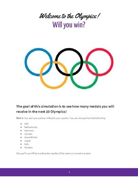 Preview of Winter Olympics - Random Number Simulation with Experimental Probability!