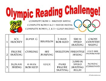Preview of Winter Olympics Reading Challenge