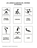 Spanish Winter Olympic Sports Themed Flash-cards & Games