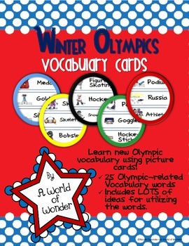 Winter Olympics: Vocabulary Cards (word Wall) By A World Of Wonder