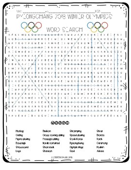 winter olympics word search activity by christine sauer tpt