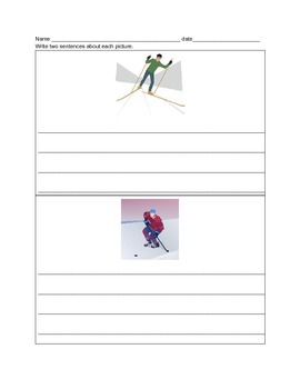 Preview of Winter Olympics Writing & Math Activities