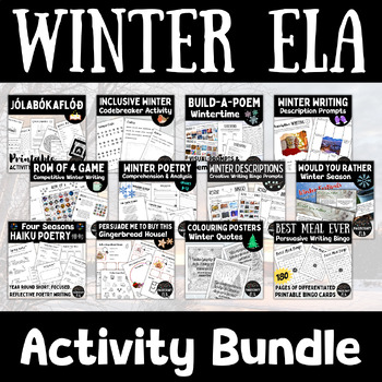 Preview of Winter ELA BUNDLE of Inclusive Tasks and Activities with No Mention of Christmas
