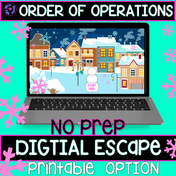 Preview of Winter Order of Operations Digital Escape Room