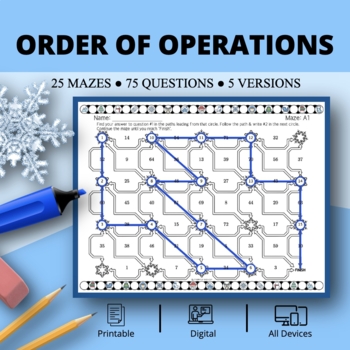 Preview of Winter: Order of Operations Maze Activity